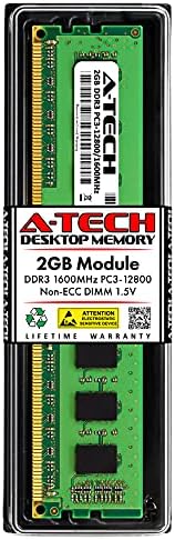 החלפת זיכרון RAM של A-Tech 2GB עבור HP 497157-D88 | DDR3 1600MHz PC3-12800 1.5V UDIMM NONE ECC מודול